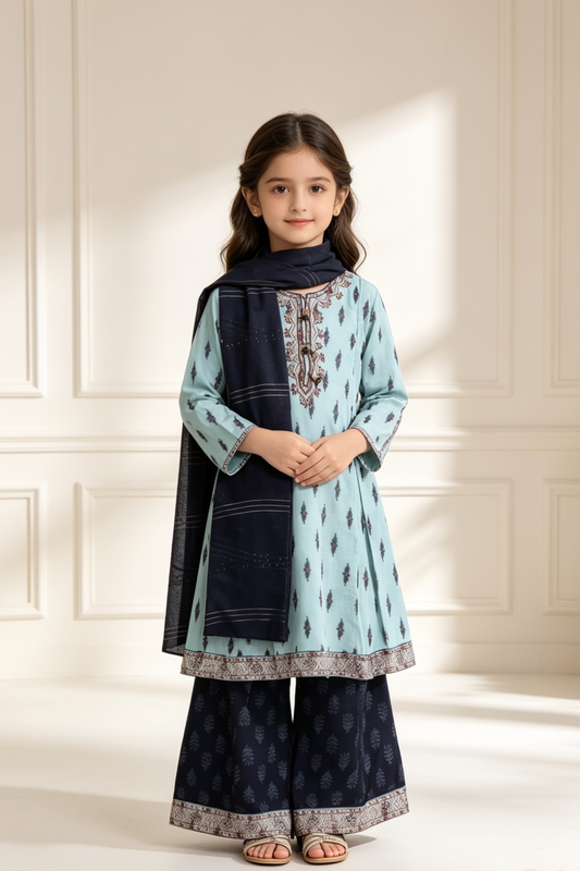 Motif Girls Embroidered Lawn Suit-26409