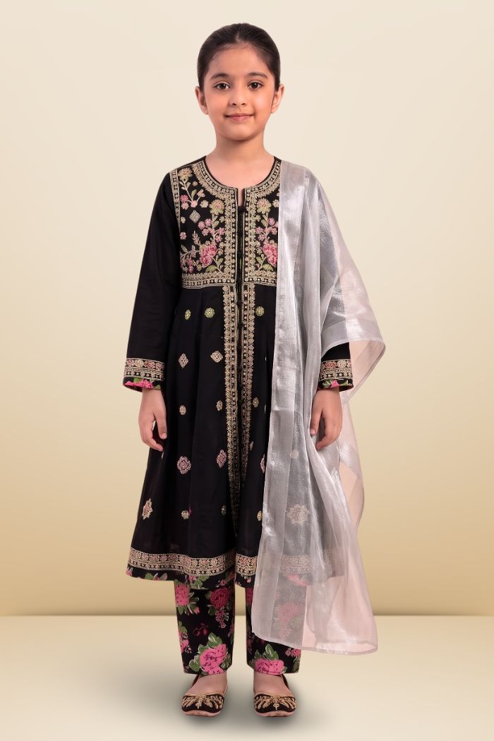 Motif Kids Cotton Embroidered Suit-26406