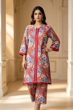 Motif Printed Cambric Co-Ord Set-077