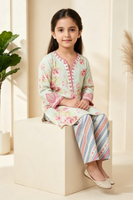 Motif Girls Printed Cambric Suit-069