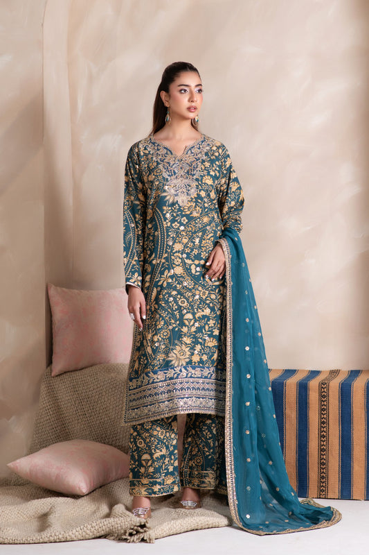 Motif Karandi Embroidered Suit-056