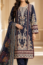 Motif Embroidered Cotton Suit-1836