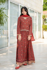 Motif Girls Poly Lawn Embroidered Suit-705