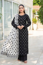Motif Printed Lawn Suit-3991