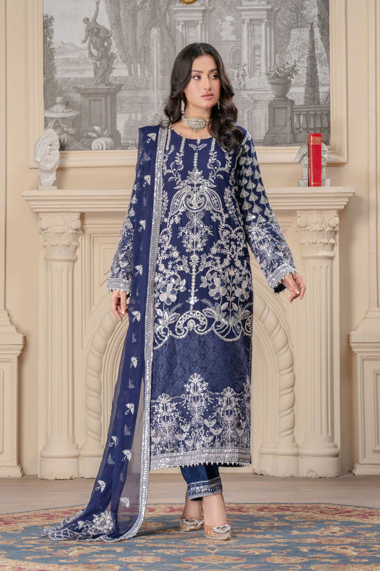 Motif Chiffon Embroidered Suit-377 - Motif UK