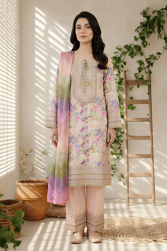 Motif PolyLawn Printed Suit-4152
