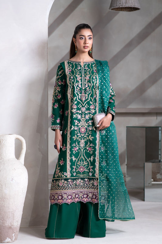 Motif Cambric Embroidered Suit-019