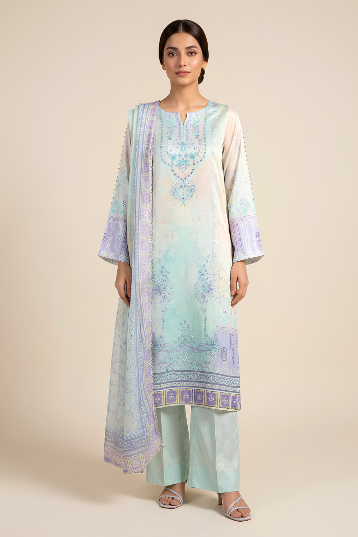 Motif Silk Embroidered Suit-002