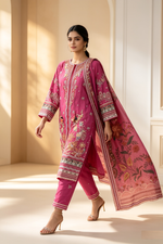 Motif Embroidered Cotton Suit-1837