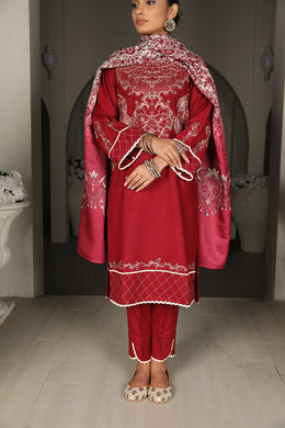 Motif Cotton Embroidered Suit