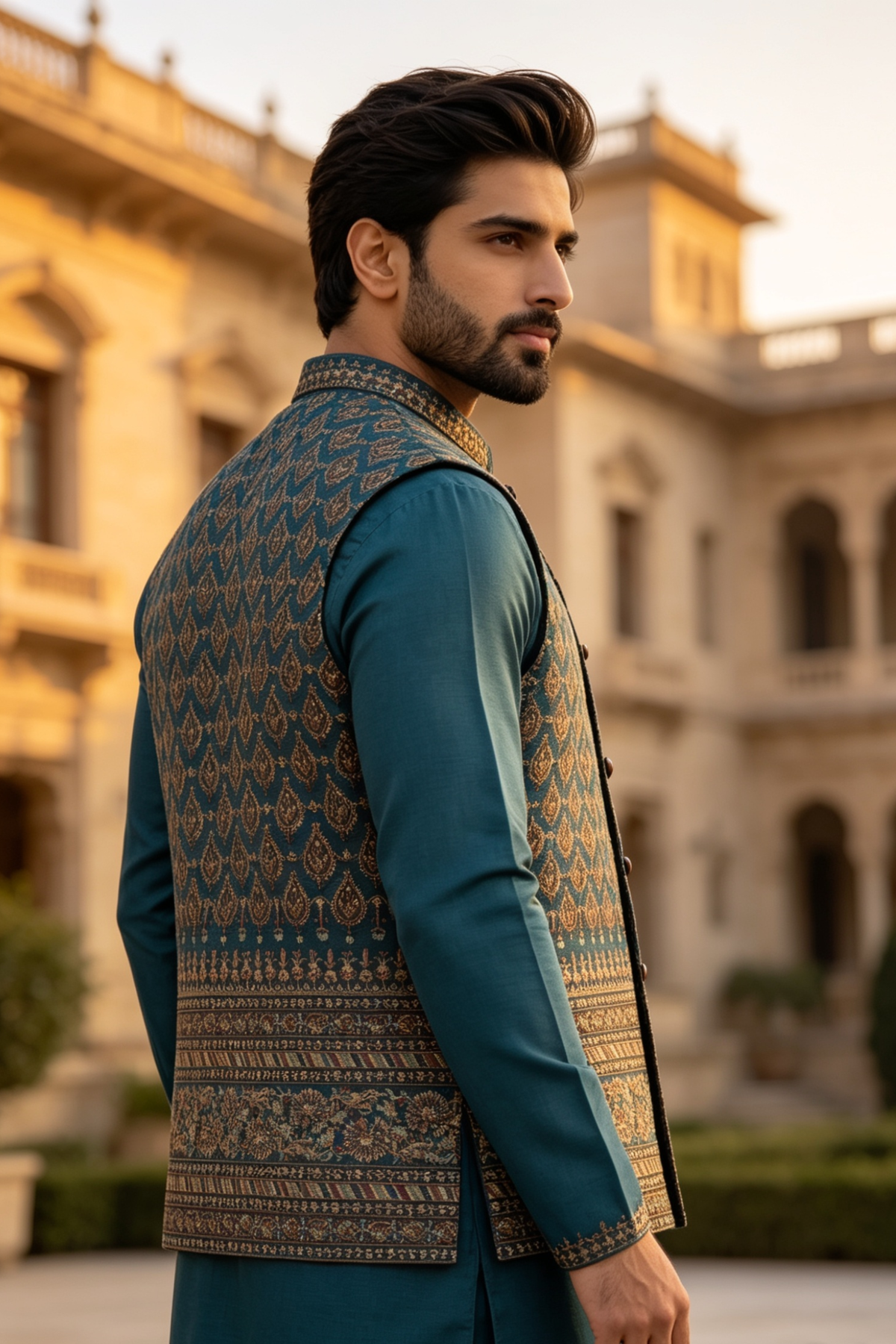 Motif Men's Waistcoat-4032