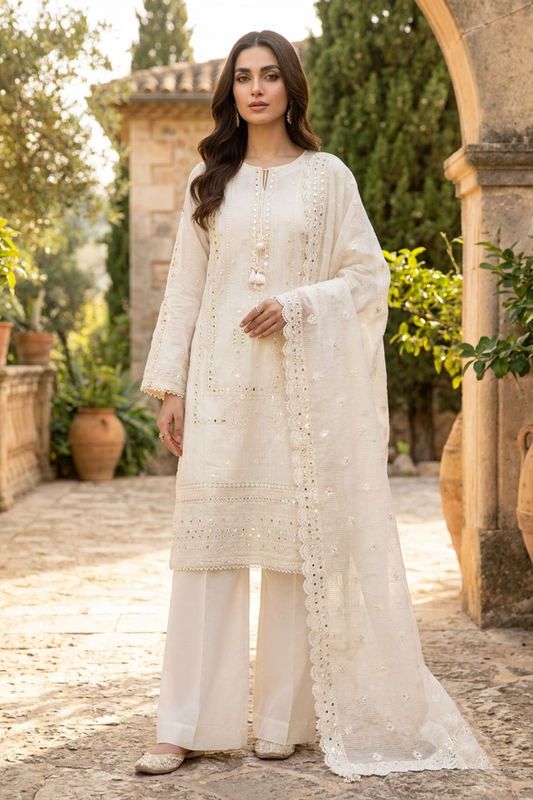 Motif Embroidered Lawn Suit-4144