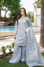 Motif Cotton Silk Embroidered Suit-4063