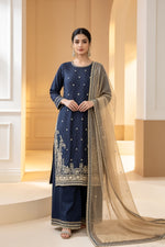 Motif Embroidered Cotton Suit-032