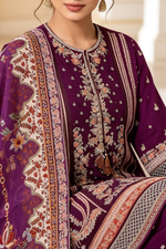 Motif Embroidered Cotton Suit-1840