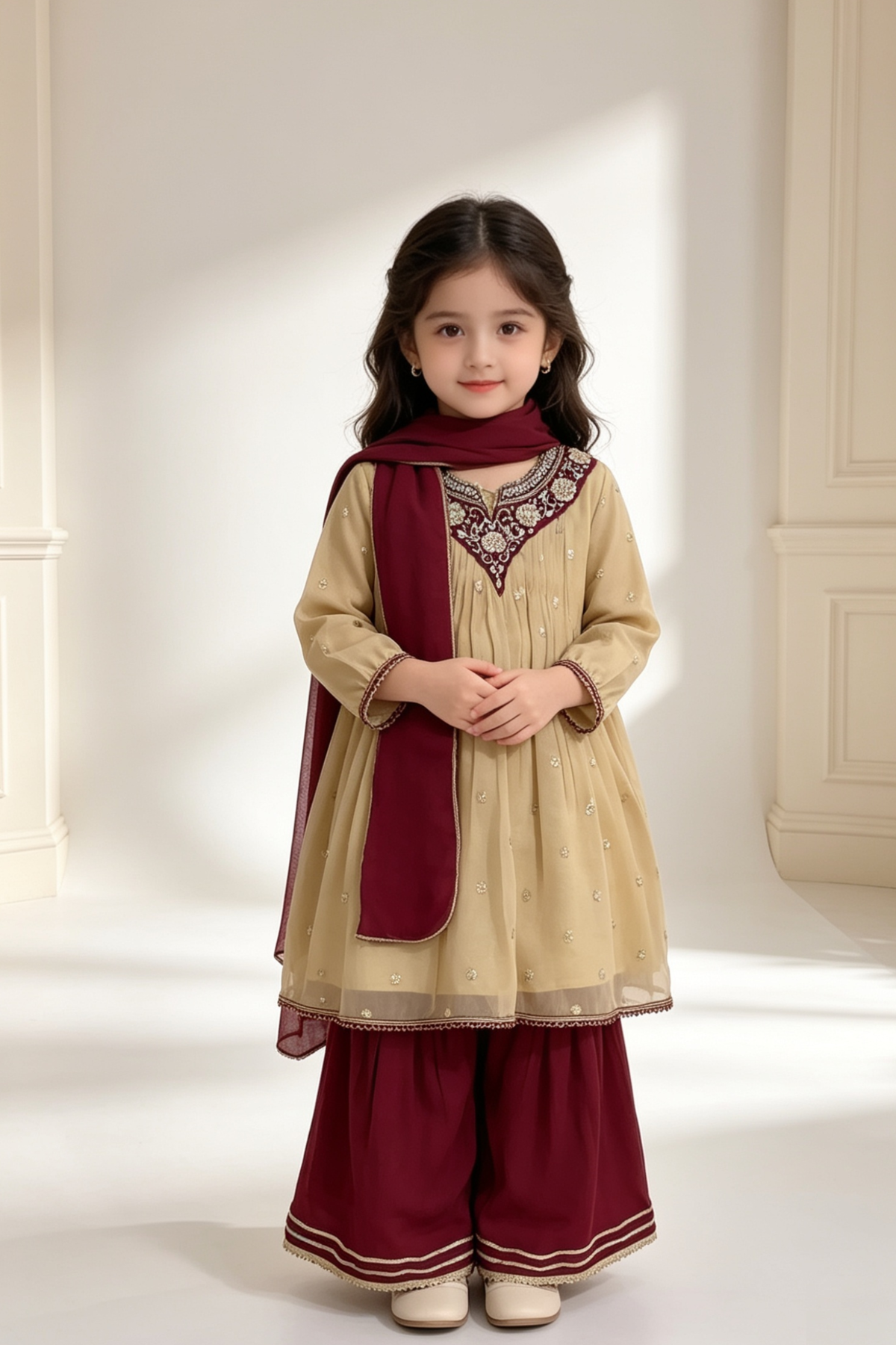 Motif Kids Embroidered Suit-26342