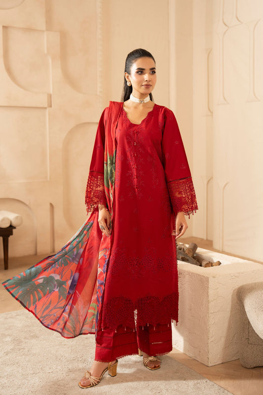 Motif Cotton Embroidered Suit-4067