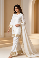 Motif Embroidered Silk Suit-005