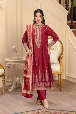 Motif Khaddar Embroidered Suit-008