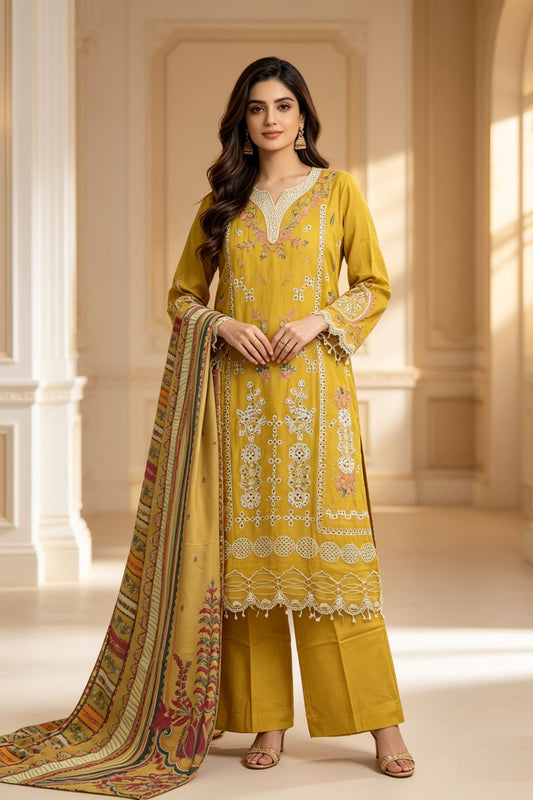 Motif Embroidered Marina Suit-3945