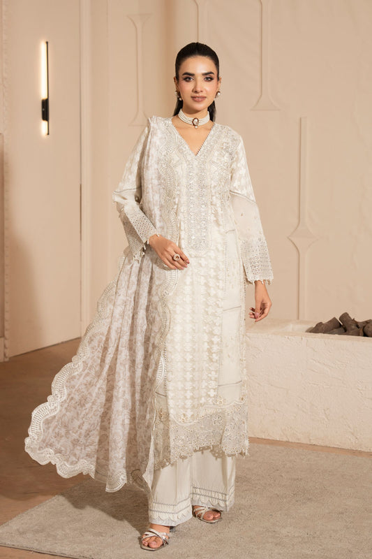 Motif Embroidered Jacquard Suit-4023