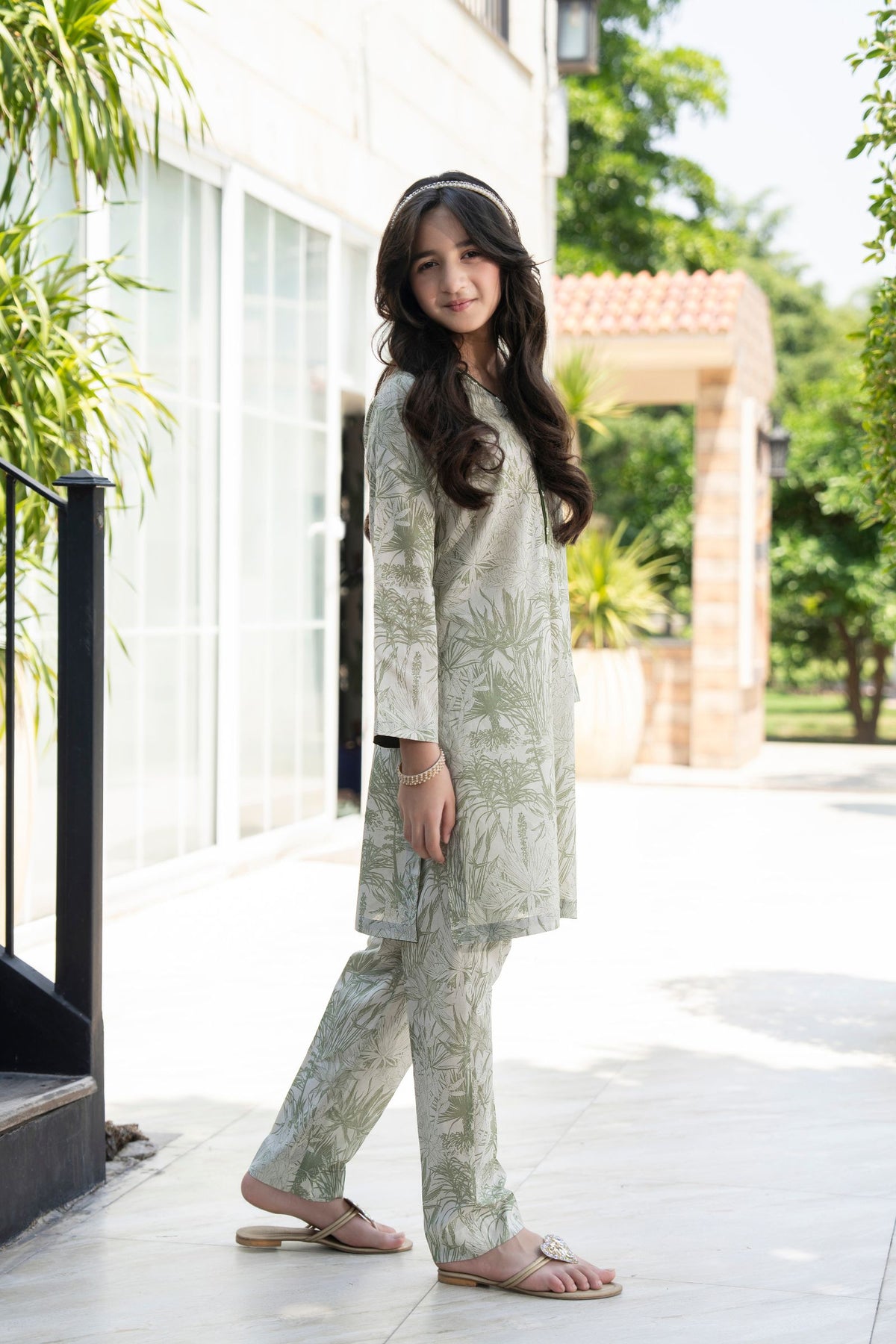 Motif Kids Printed Cambric Co-ord Set-014