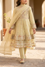 Motif Girls Organza Embroidered Suit-696