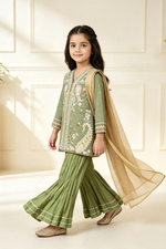 Motif Girls Embroidered Jacquard Suit-730