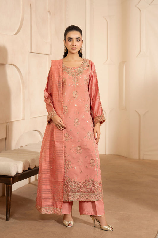 Motif Golden Brosha Embroidered Suit-4079