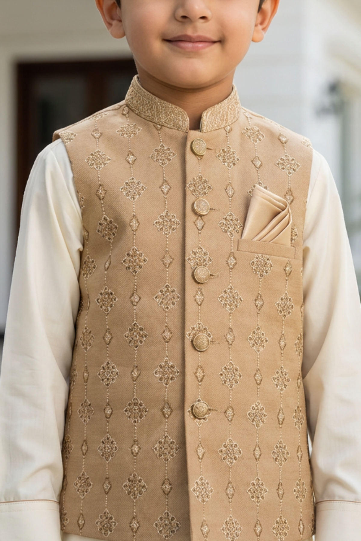 Motif Boys Waistcoat Suit-3660
