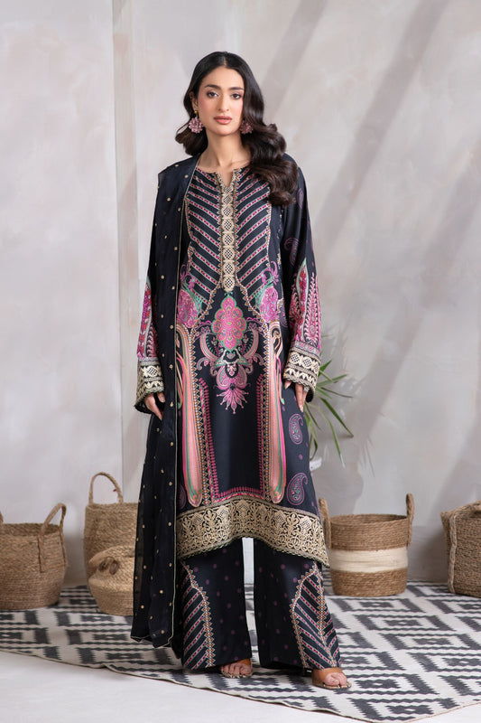 Motif Viscose Printed Suit-045