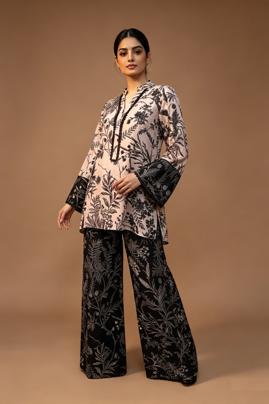 Motif Lawn Printed Co-ord Set-012
