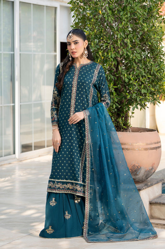 Motif Embroidered Jacquard Suit-011
