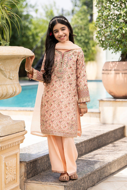 Motif Girls Munar Embroidered suit-689