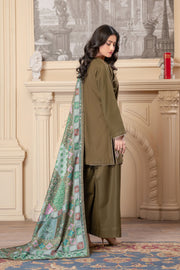 Motif Khaddar Embroidered Suit-044