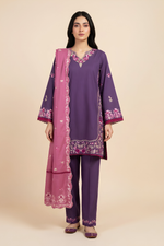 MOTIF PLAIN ALPINE EMBROIDERED SUIT-247