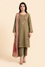 Motif Dhanak Embroidered Suit-4000
