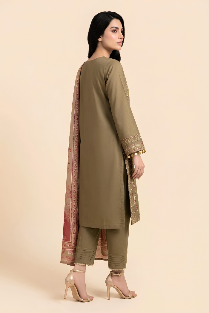 Motif Dhanak Embroidered Suit-4000