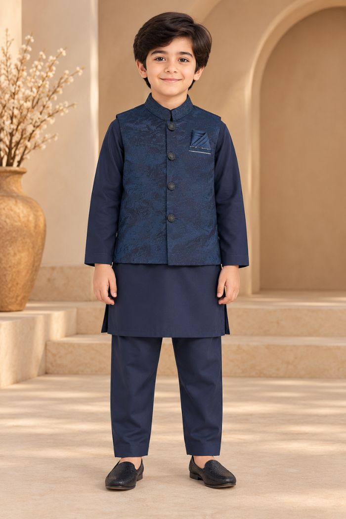 Motif Boys Waistcoat Suit-3647