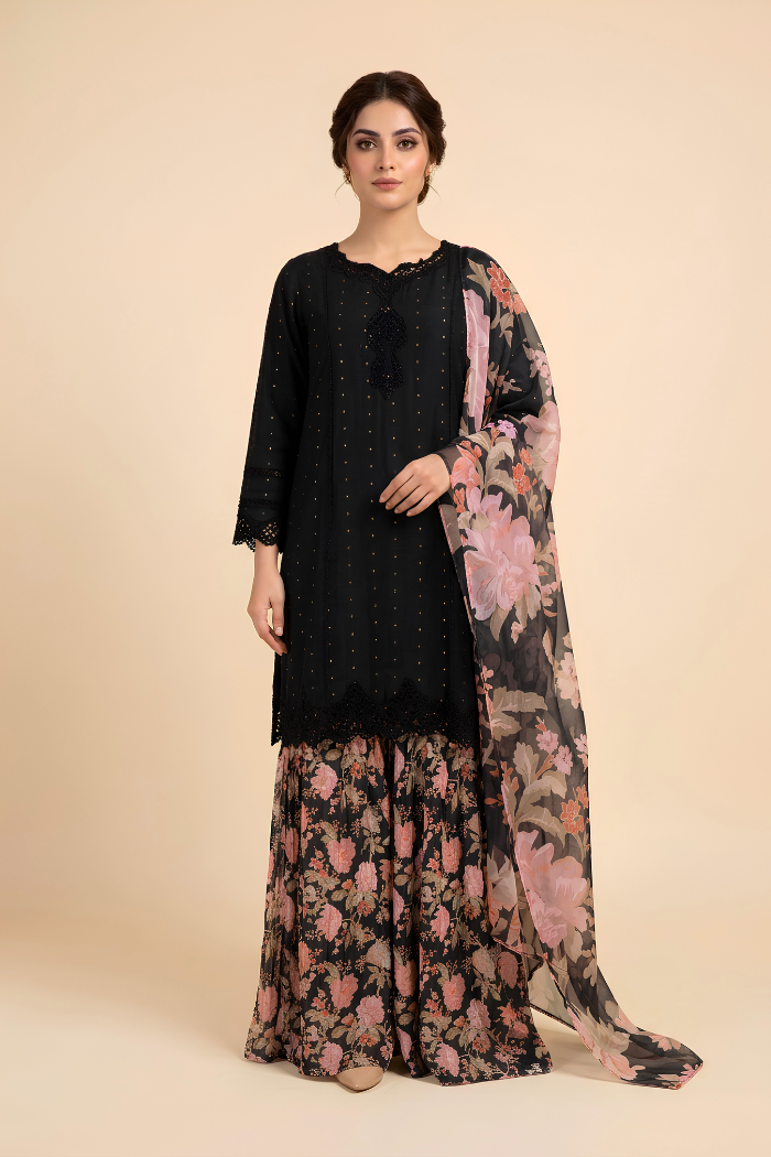 Motif Khaddi Net Embroidered Suit-4266