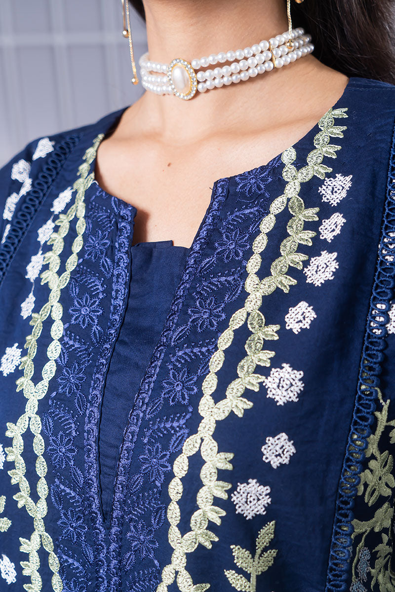 Motif Cotton Embroidered Suit-3737