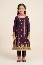 Motif Girls Chiffon Embroidered Suit-040