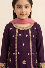 Motif Girls Chiffon Embroidered Suit-040