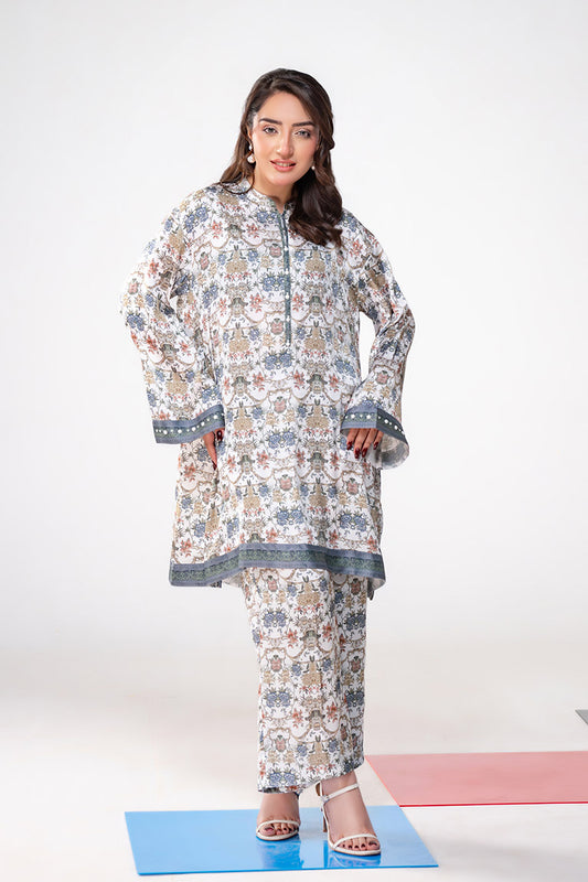 Motif Silk Printed Co-ord Set-3967