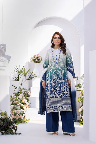 Motif Silk Cotton Embroidered Suit