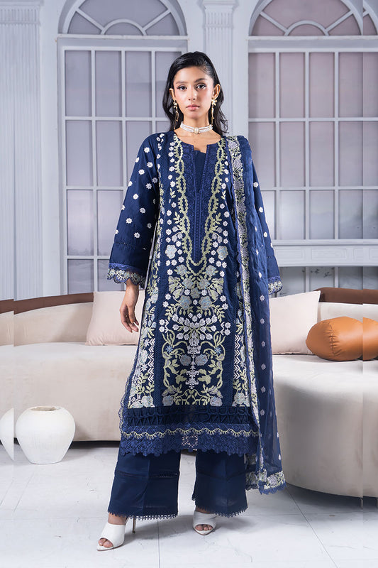 Motif Cotton Embroidered Suit-3737