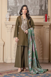 Motif Khaddar Embroidered Suit-044