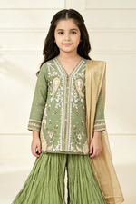 Motif Girls Embroidered Jacquard Suit-730