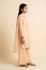 Motif Girls Embroidered Sheesha Silk Suit-750