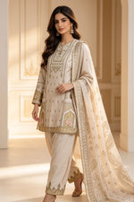 Motif Embroidered Viscose Suit-4149
